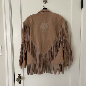 EUC Understated Leather Nashville fringe jacket